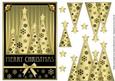 Snowflakes Christmas Trees Decoupage Black
