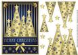Snowflakes Christmas Trees Decoupage Blue