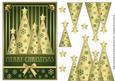 Snowflakes Christmas Trees Decoupage Green
