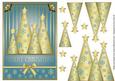 Snowflakes Christmas Trees Decoupage Light Blue