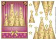 Snowflakes Christmas Trees Decoupage Pink