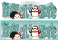 Christmas Fat Penguins Skiing RUSSELL & KATIE large dl