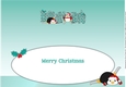 Christmas Fat Penguins Skiing RUSSELL & KATIE large dl insert