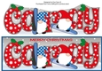 Christmas Gnomes snowboarding CORAY large dl