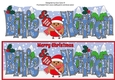 Christmas Plump Robin with Santa Sign BILLIE & NATHAN large dl