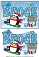 Christmas Fat Penguin Snowboarding BROCK A5