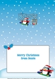 Christmas Fat Penguin Snowboarding BROCK A5 insert