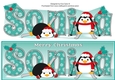 Christmas Fat Penguins Skiing SONIA large dl