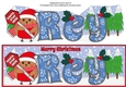 Christmas Plump Robin with Santa Sign REY large dl