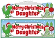 Christmas Dinosaurs with present and sign DAUGHTER large dl