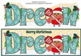 Christmas Plump Robin with Santa Sign DREW large dl