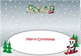 Christmas Billy the Badger on snow scooter MARTHA large dl insert