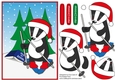 Christmas Billy the Badger skiing decoupage a5