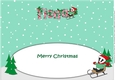 Christmas Billy the Badger fun with the sledge FIONA large dl insert