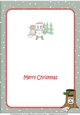 Christmas Billy the Badger letter to Santa a5 insert