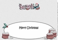 Jolly Santa reading letters to Santa SARAH large dl insert