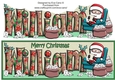 Jolly Santa reading letters to Santa WILLIAM large dl