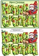 Jolly Santa with Reindeers and Sledge NANNA & GRANDAD A5