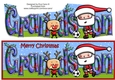 Jolly Santa playing Football GRANDSON large dl
