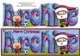 Jolly Santa playing Football ARCHIE large dl