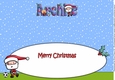 Jolly Santa playing Football ARCHIE large dl insert