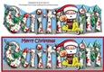 Jolly Santa and Rudolf on a Scooter CAITLIN large dl