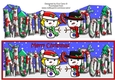 Jolly Snowman on a Blind Date MUM & DAD large dl