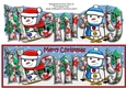 Jolly Snowman and Friend Skiing HENRY large dl