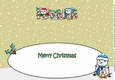 Jolly Snowman and Friend Skiing FREDDIE large dl insert