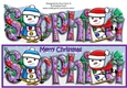 Jolly Snowman and Friend Skiing SOPHIA large dl