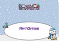 Jolly Snowman and Friend Skiing SOPHIA large dl insert