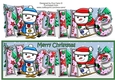 Jolly Snowman and Friend Skiing HALLE large dl