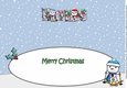 Jolly Snowman and Friend Skiing HALLE large dl insert