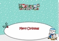 Jolly Snowman and Friend Skiing ELLIOT large dl insert