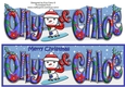 Jolly Snowman Snowboarding OLLY & CHLOE large dl