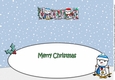 Jolly Snowman and Friend Skiing NONNA large dl insert