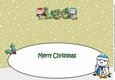 Jolly Snowman and Friend Skiing LEO large dl insert