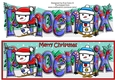 Jolly Snowman and Friend Skiing PHOENIX large dl