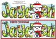 Jolly Snowman with letters to Santa JAYDEN large dl