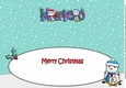Jolly Snowman and Friend Skiing MATEO large dl insert