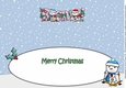 Jolly Snowman and Friend Skiing REMI large dl insert