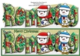 Jolly Snowman and Friend Skiing REMAY large dl