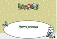 Jolly Snowman and Friend Skiing REMAY large dl insert