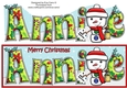 Jolly Snowman with letters to Santa ANNIE large dl