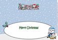 Jolly Snowman and Friend Skiing ANAYA large dl insert