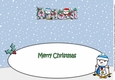 Jolly Snowman and Friend Skiing AILSA large dl insert