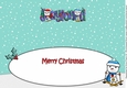 Jolly Snowman and Friend Skiing JAYLOND large dl insert