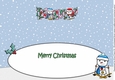 Jolly Snowman and Friend Skiing DENVER large dl insert
