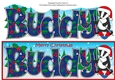 Christmas Billy the Badger Skiing BUDDY large dl