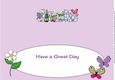 Flowers, champagne and Funny Butterflies AUNTIE large dl insert